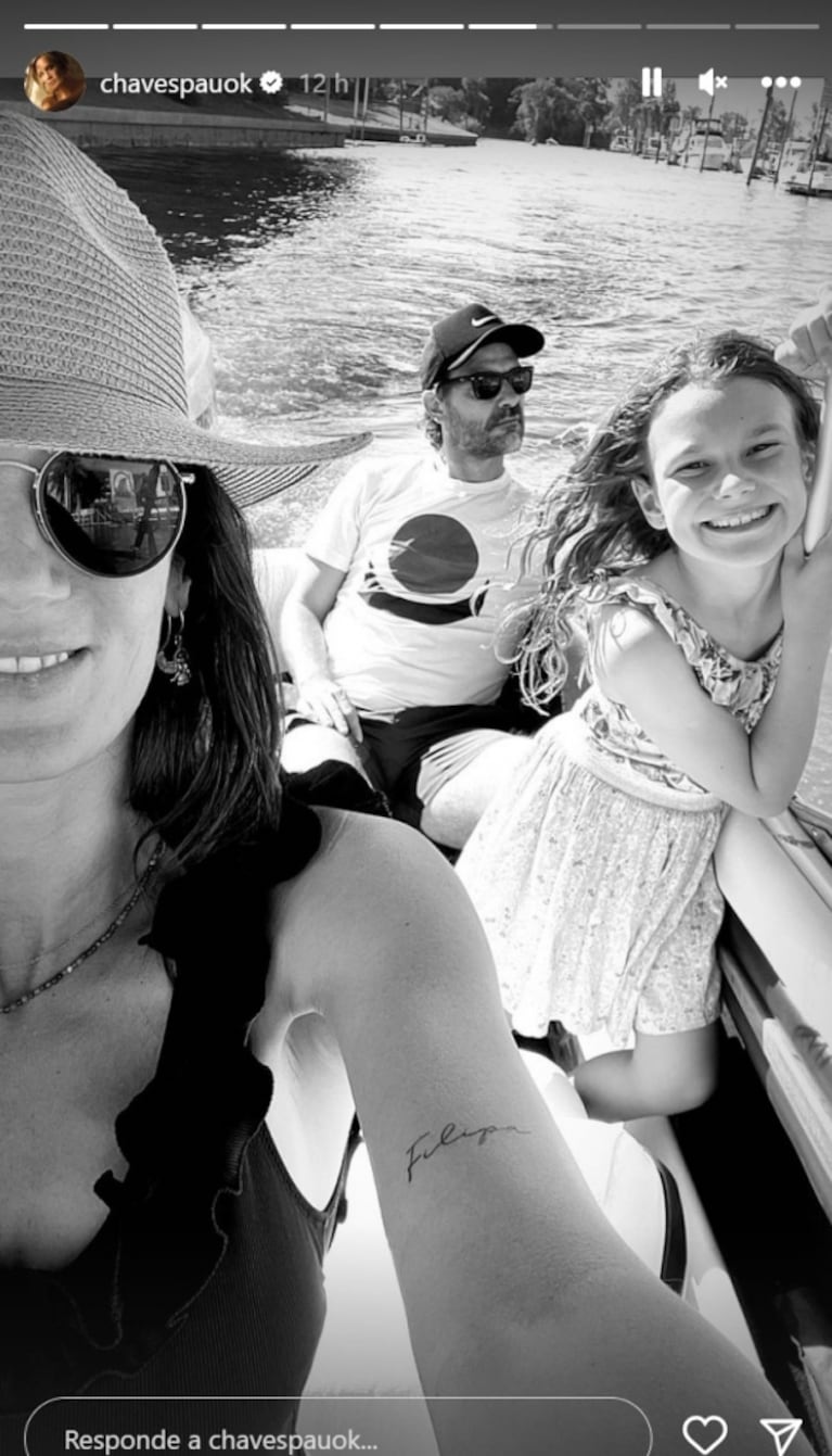 Paula Chaves fue a navegar con Pedro Alfonso, sus hijos, su hermana Delfina Chaves y su papá: "Día en familia"