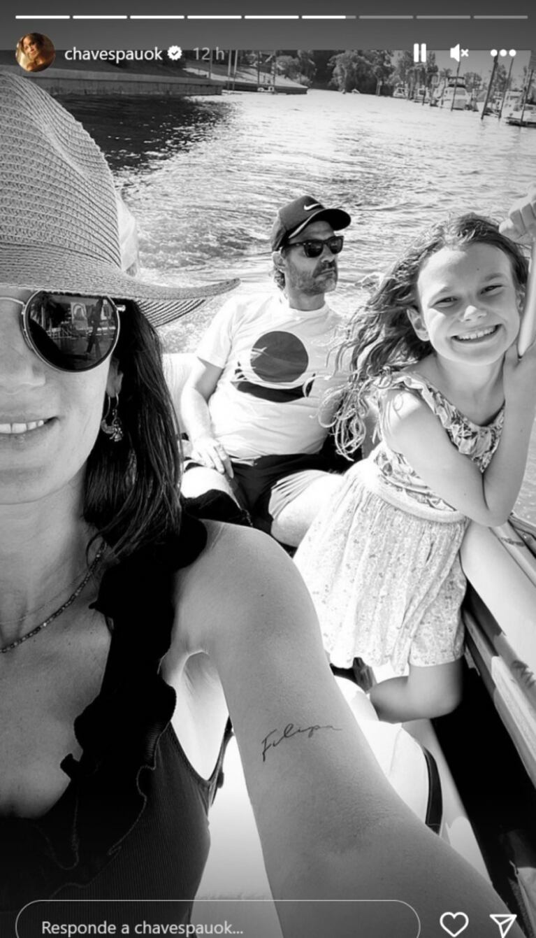 Paula Chaves fue a navegar con Pedro Alfonso, sus hijos, su hermana Delfina Chaves y su papá: "Día en familia"