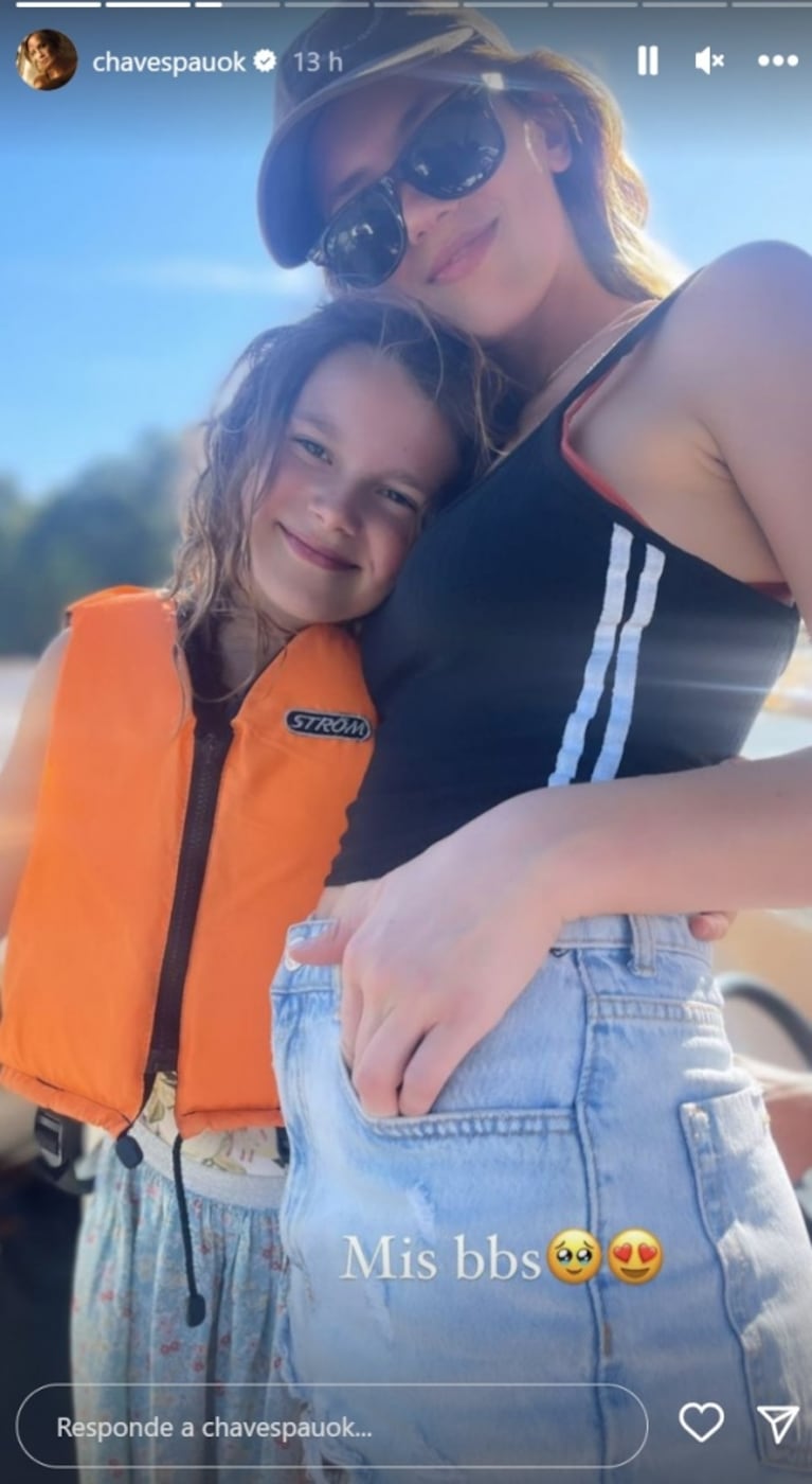 Paula Chaves fue a navegar con Pedro Alfonso, sus hijos, su hermana Delfina Chaves y su papá: "Día en familia"