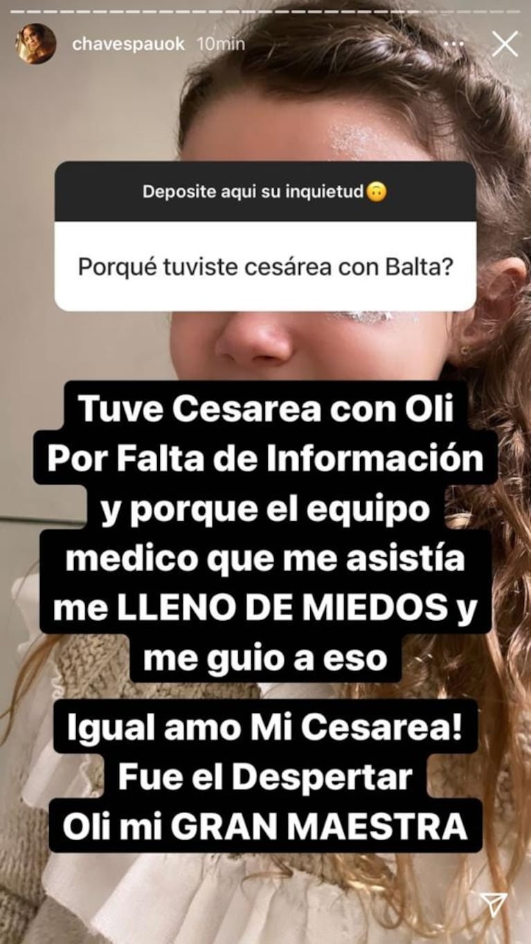 Paula Chaves habló a fondo de la cesárea que tuvo con su hija Olivia: "El equipo médico me llenó de miedos"