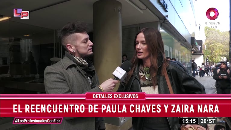Paula Chaves habló en Los Profesionales de su encuentro con Zaira Nara (Foto: captura de Canal 9).