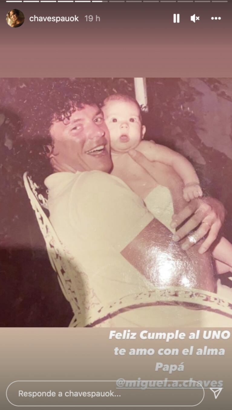 Paula Chaves le dedicó a su papá un profundo mensaje por su cumple: "Te amo con el alma"