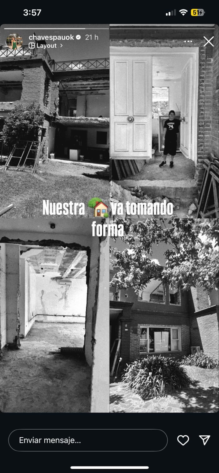 Paula Chaves mostró cómo avanza la construcción de su casa con Pedro Alfonso: “Nuestra casa va tomando forma”. Crédito: Instagram