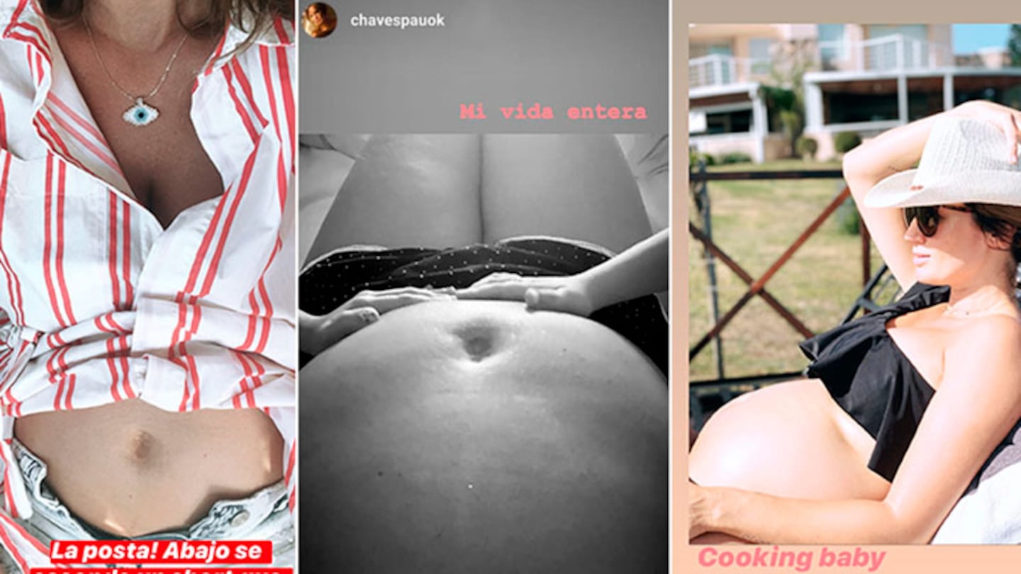 Paula Chaves mostró su panza de embaraza y reveló un pícaro detalle: Abajo se esconde un short que no cierra