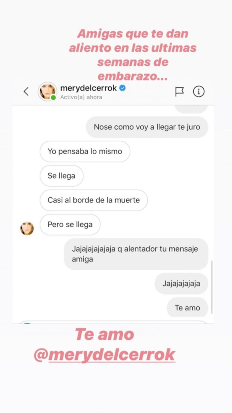 Paula Chaves mostró sus mensajes privados de Instagram con Mery del Cerro: "Amigas que te dan aliento"
