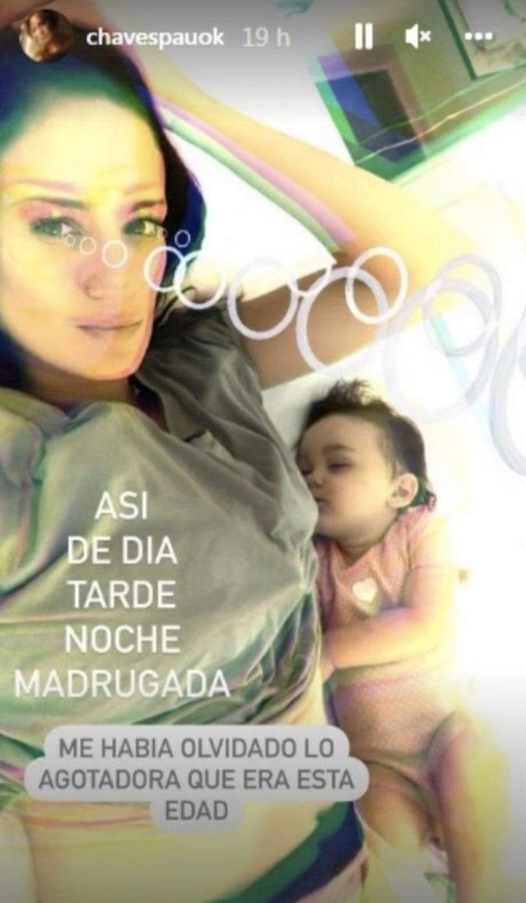 Paula Chaves reflexionó sin filtro sobre la maternidad: "Me había olvidado de lo agotadora que era esta edad"