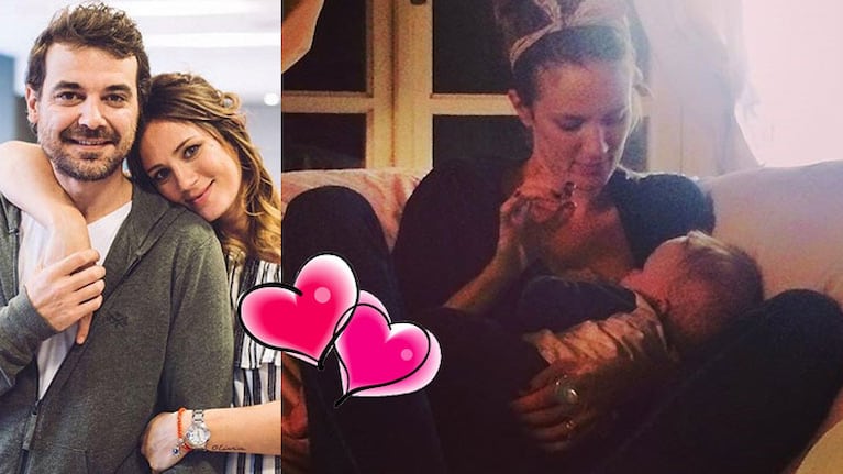 Paula Chaves, retratada por Pedro Alfonso en Instagram junto a Baltazar. 