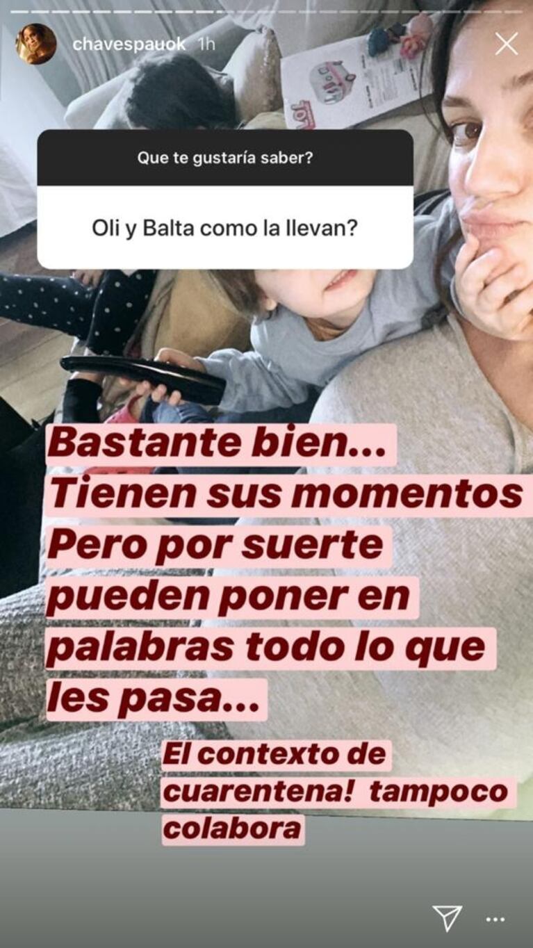 Paula Chaves reveló cómo Olivia y Baltazar se sienten por la llegada de Filipa: "Tienen sus momentos"