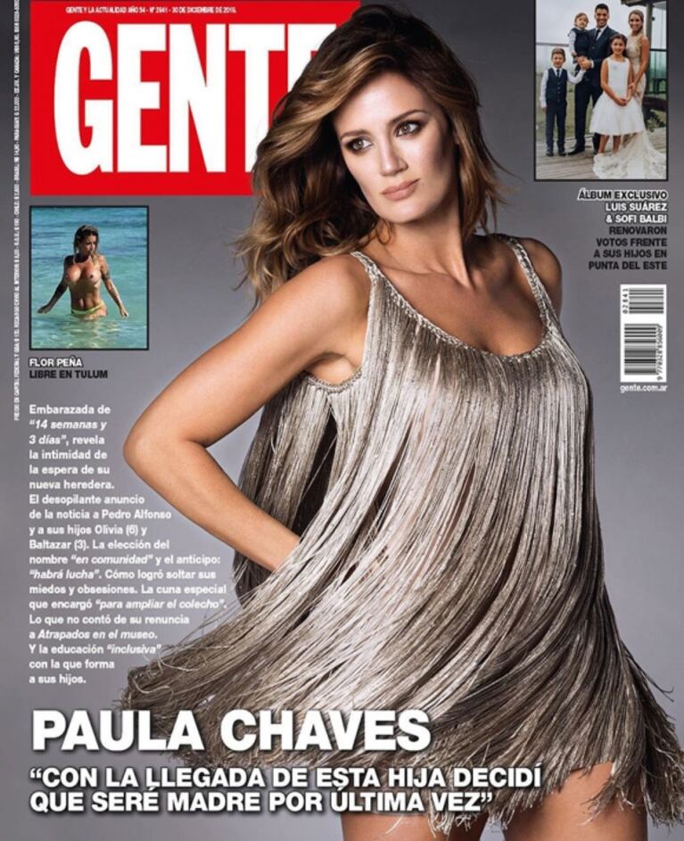 Paula Chaves reveló que espera una nena y anunció: "Con su llegada, seré madre por última vez"