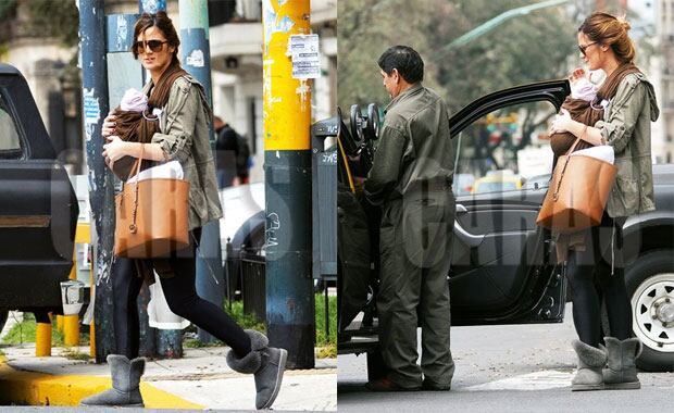 Paula Chaves salió a pasear con su hija Olivia (Foto: Revista Caras). 
