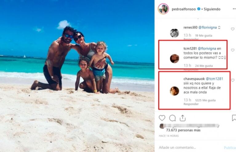Paula Chaves se cruzó con una 'hater' que criticó a Flor Vigna: "¡Rajá de acá mala onda! Ella nos quiere"