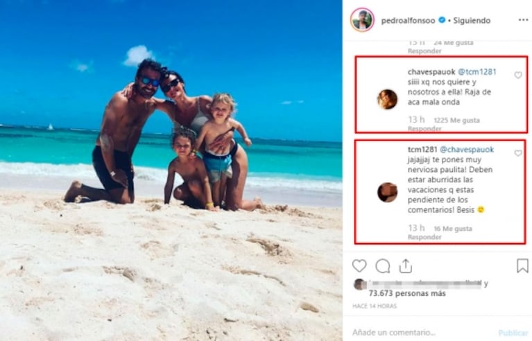 Paula Chaves se cruzó con una 'hater' que criticó a Flor Vigna: "¡Rajá de acá mala onda! Ella nos quiere"