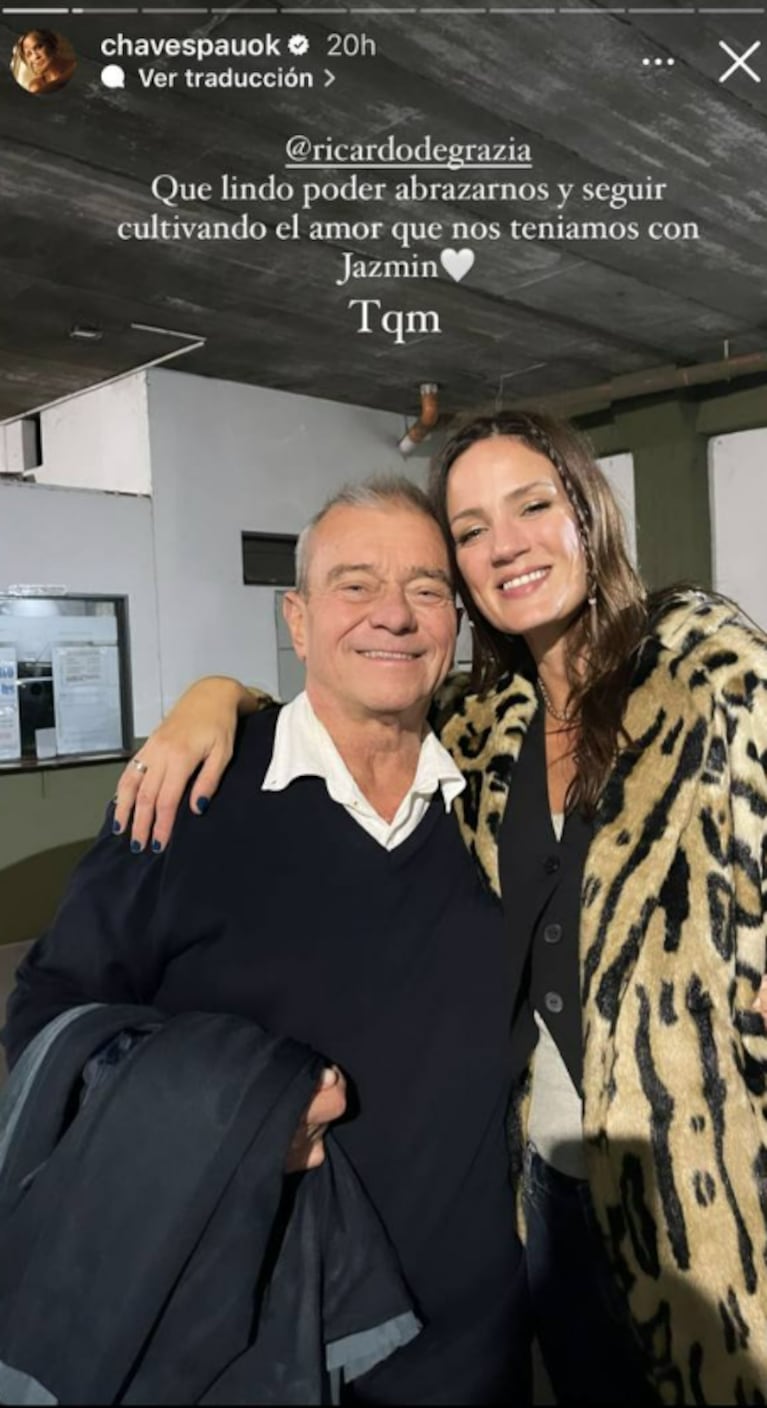 Paula Chaves se reencontró con el papá de Jazmín De Gracia y le dedicó un profundo mensaje: "Qué lindo poder abrazarnos"