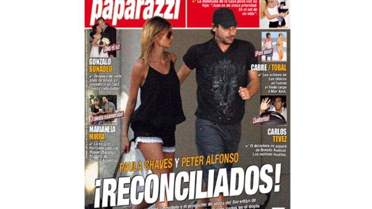 Paula Chaves y Peter Alfonso, segund vuelta. Foto: revista Paparazzi.