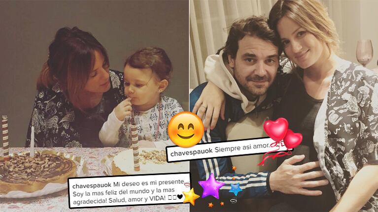Paula Chaves y su festejo íntimo de cumpleaños junto a Pedro Alfonso y Olivia (Foto: Instagram)