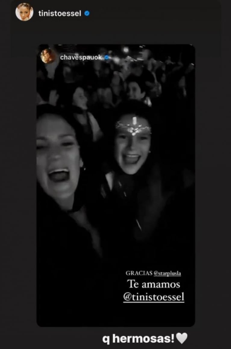 Paula Chaves y su hija Olivia fueron al recital de Tini Stoessel: la reacción de la cantante