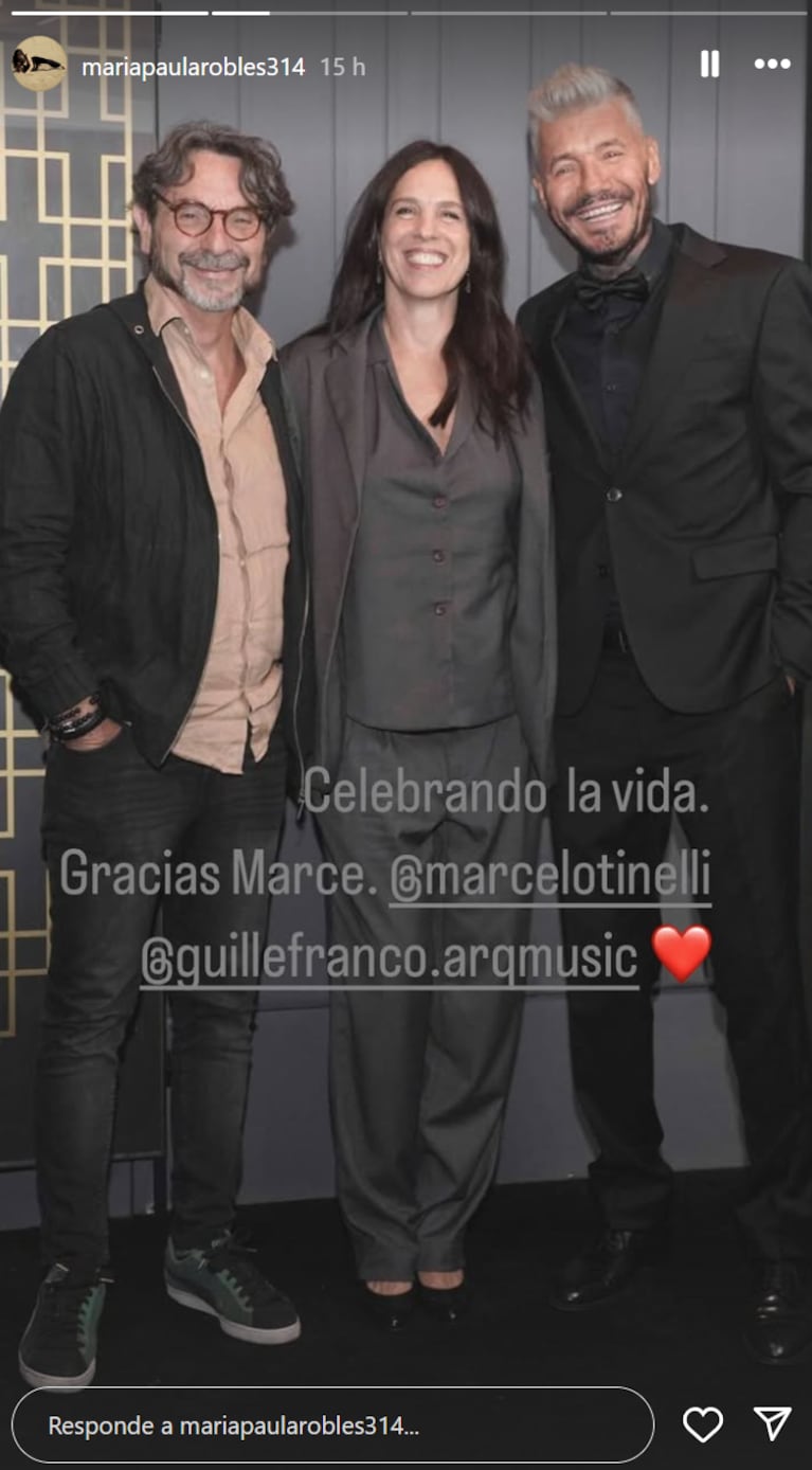 Paula y su novio en el cumple de Marcelo. Foto: IG | mariapaularobles314