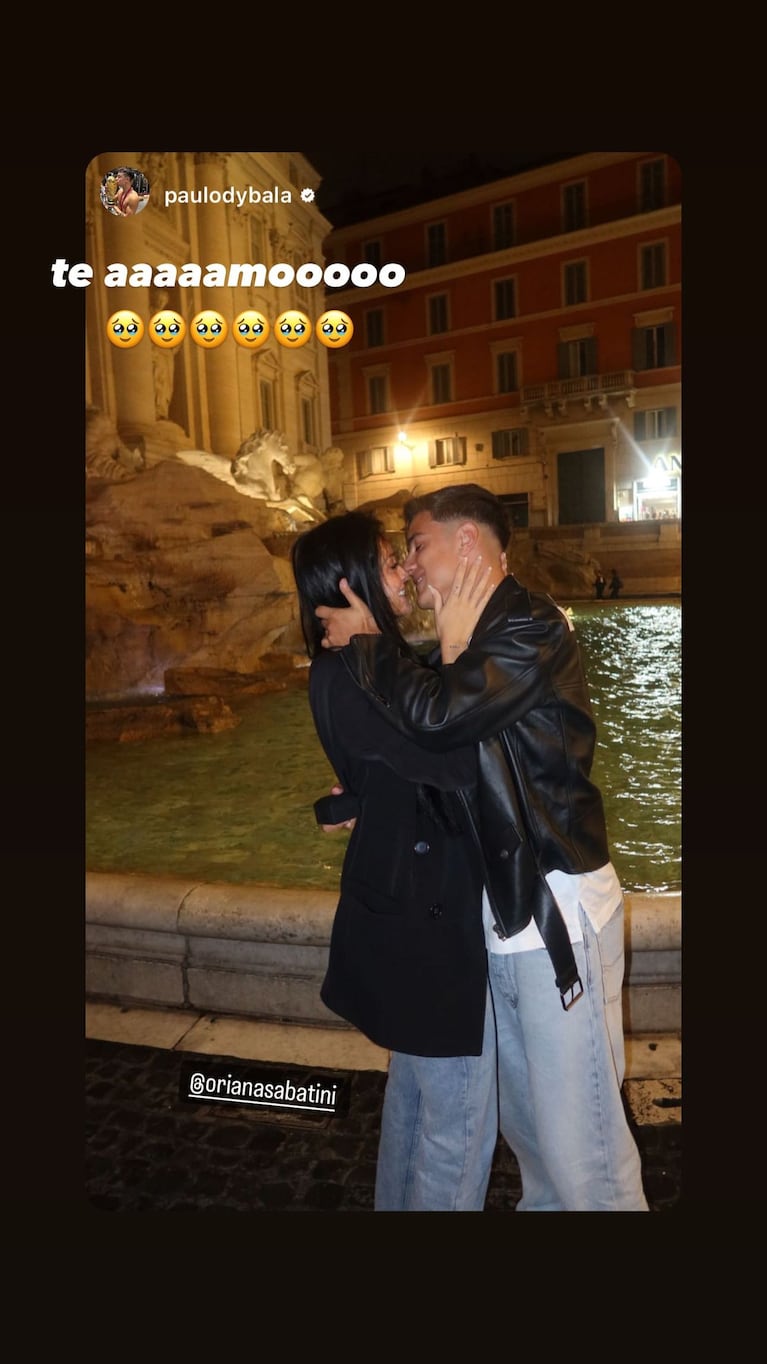 Paulo Dybala le pidió casamiento a Oriana Sabatini en la Fontana di Trevi: el video de la especial propuesta