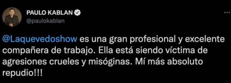 Paulo Kablan respaldó a Alejandra Quevedo, señalada como la nueva novia de Rial: "Agresiones crueles y misóginas"