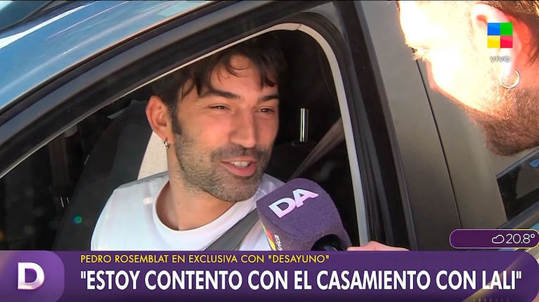 Pedro Rosemblat confirmó que se casa con Lali este año (captura de Desayuno Americano)