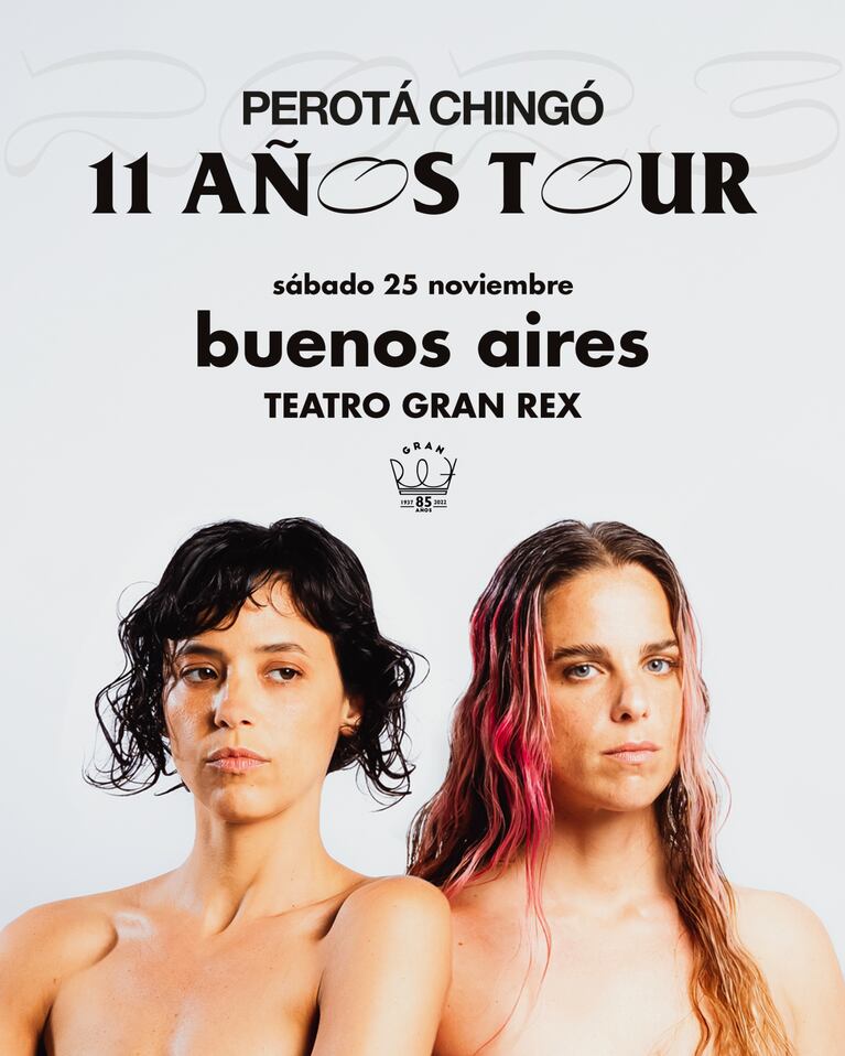 Perotá Chingó festeja sus 11 años el 25 de noviembre en el teatro Gran Rex: cómo comprar las entradas 