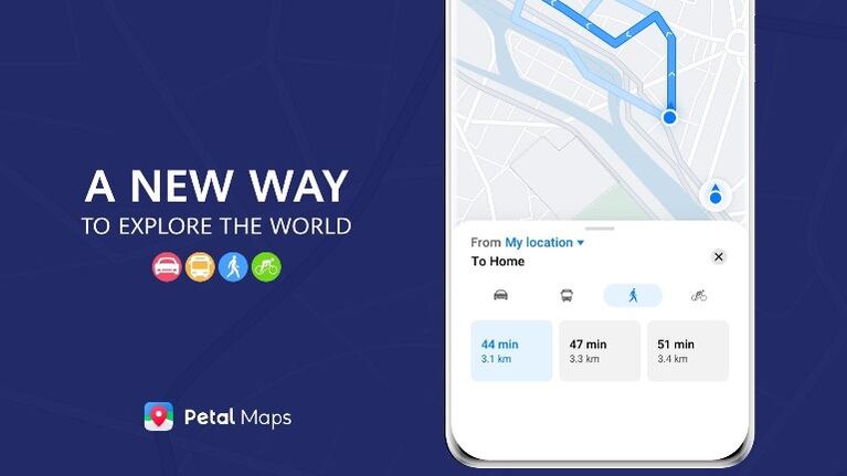 Petal Maps amplía la información sobre rutas y su duración. Foto:DPA.