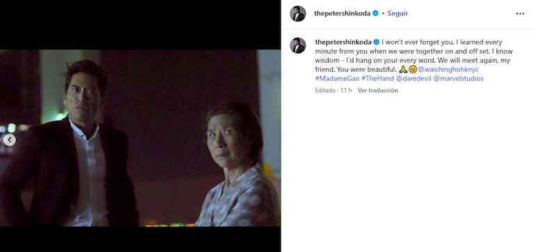 Peter Shinkoda despidió a Wai Ching Ho (Foto: Instagram @thepetershinkoda)