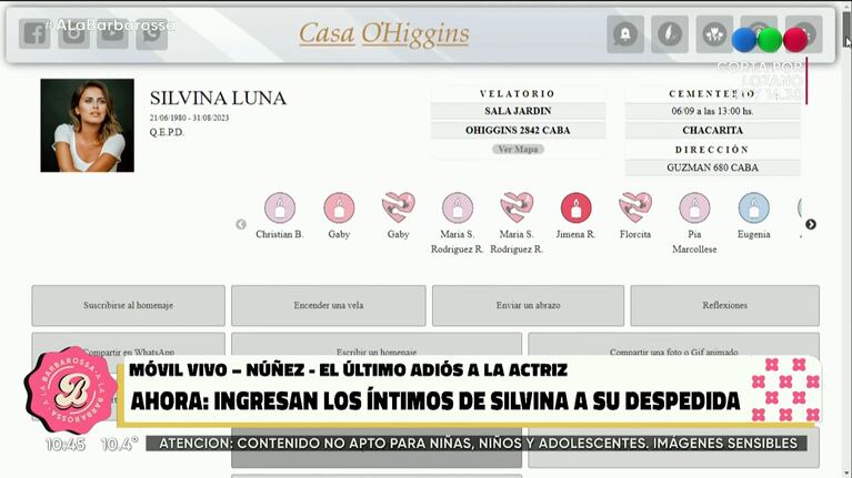 Pía Shaw reparó en un inesperado detalle en el velorio de Silvina Luna: “La imagen es muy fuerte”