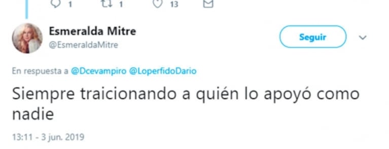 Picante catarata de tweets de Esmeralda Mitre contra su exmarido, Darío Lopérfido: "Estás quedando como..."