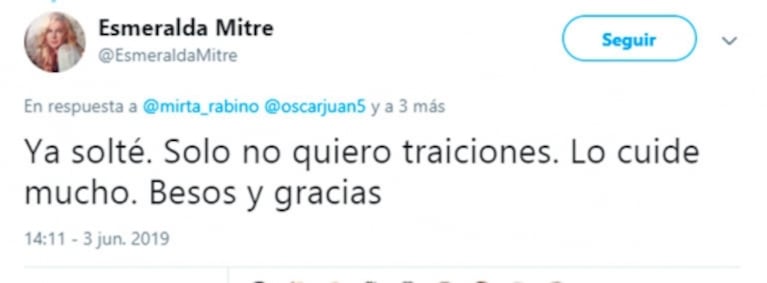 Picante catarata de tweets de Esmeralda Mitre contra su exmarido, Darío Lopérfido: "Estás quedando como..."