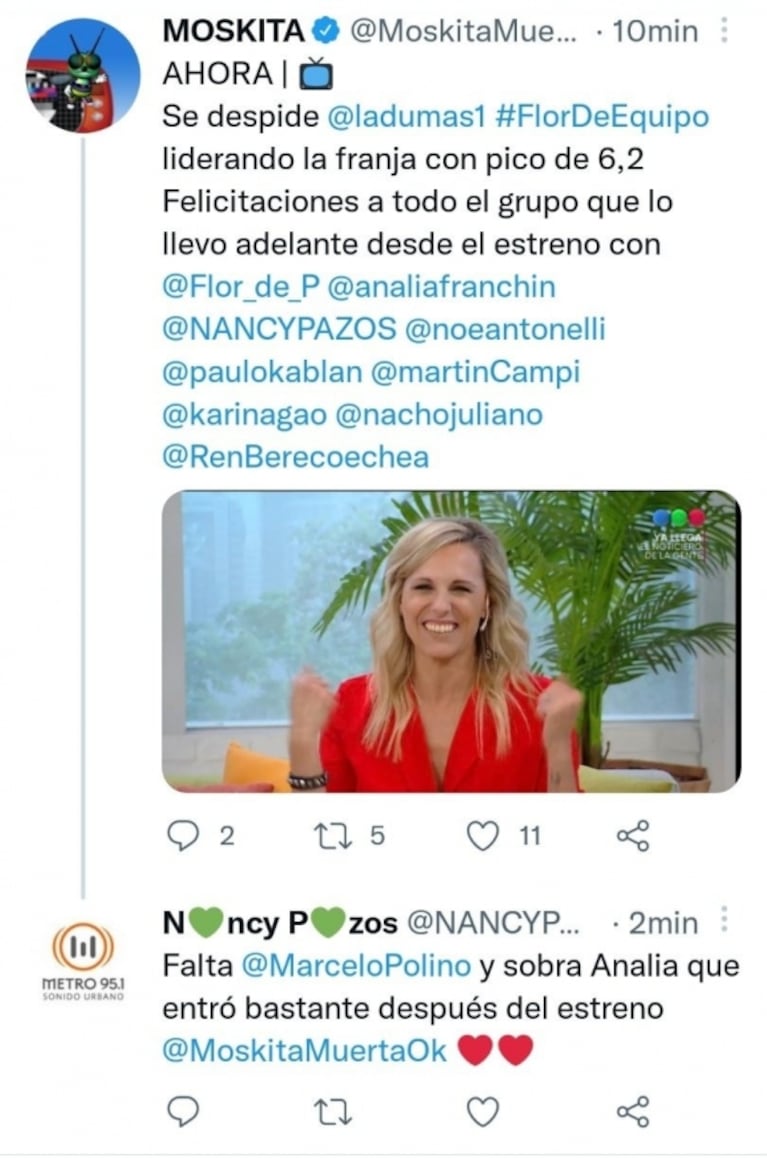 Picante chicana de Nancy Pazos contra Analía Franchín que borró, corrigió ¡y volvió a postear!