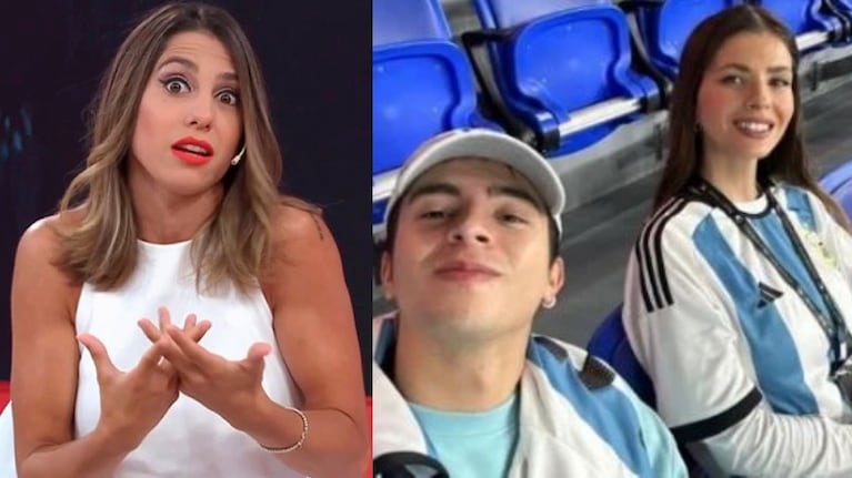 Picante comentario de Cinthia Fernández al ver a China Suárez con Rusherking alentando a la Selección en Qatar (Fotos: Web e Instagram Stories)