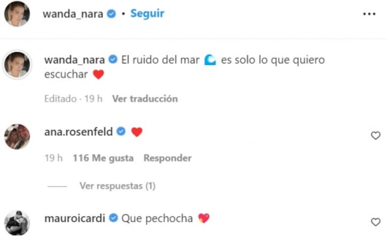 Picante comentario de Mauro Icardi en una foto sensual de Wanda Nara