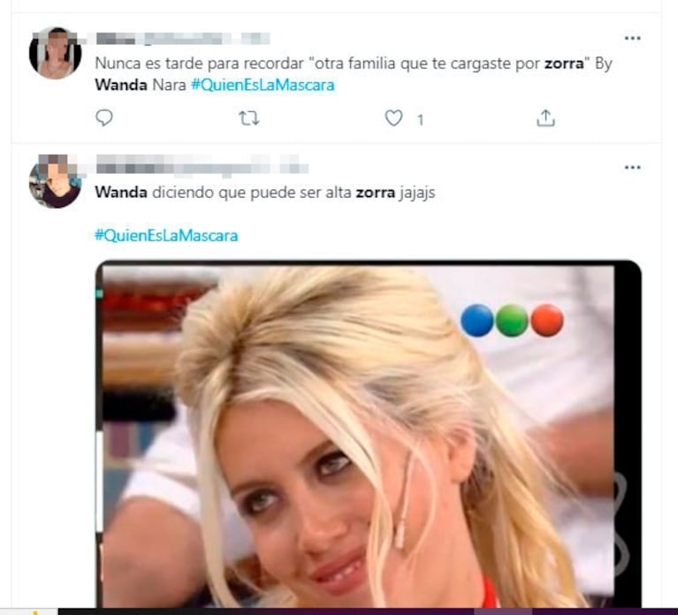 Picante comentario de Wanda Nara en ¿Quién es la máscara? tras una referencia a su escándalo con China Suárez