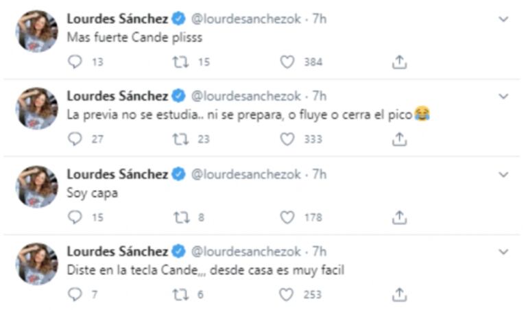 Picante consejo de Lourdes Sánchez a Cande Molfese por sus previas en Cantando 2020: "No se estudia; fluye o cerrá el pico"