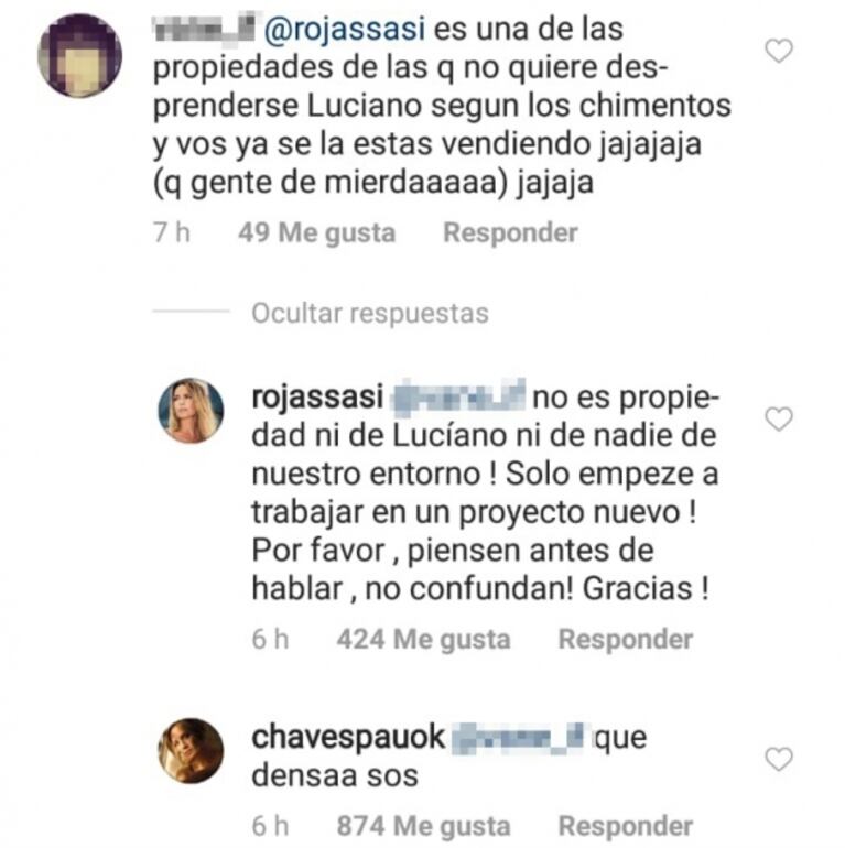 Picante cruce de Sabrina Rojas con una seguidora… ¡y Paula Chaves se metió a defender a su amiga!