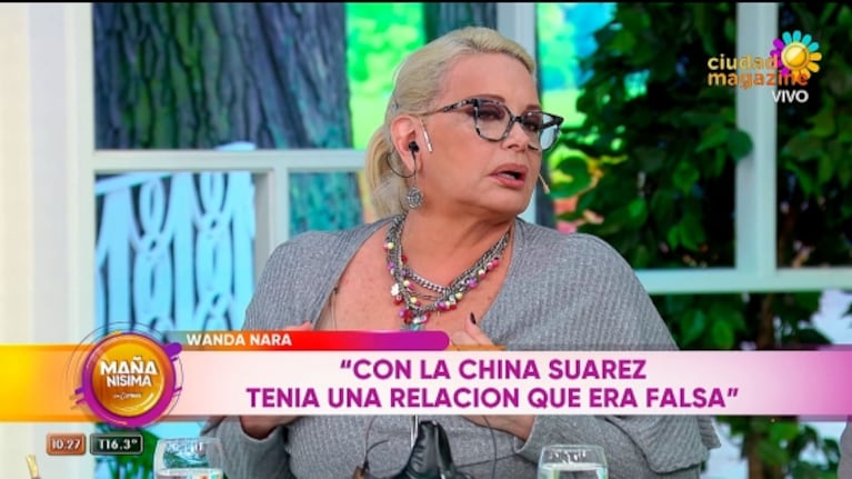 Picante imitación de Carmen Barbieri a Wanda Nara tras ver su vivo: "Se hace la sexy cuando habla"