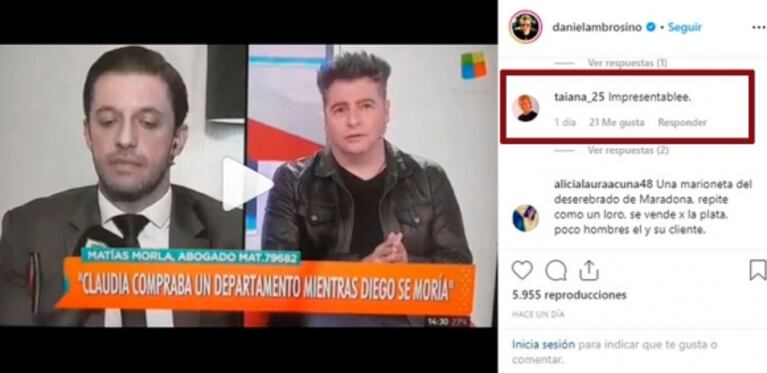 Picante mensaje de Jorge Taiana a Matías Morla tras la fuerte acusación del abogado contra Claudia Villafañe