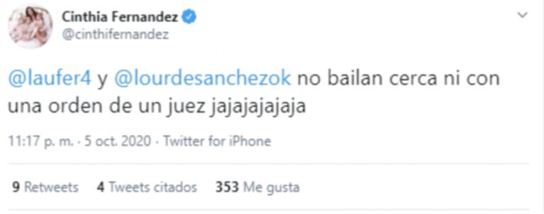 Picante observación de Cinthia Fernández sobre Laurita y Lourdes Sánchez en Cantando 2020: "Ni con una orden de un juez se acercan"