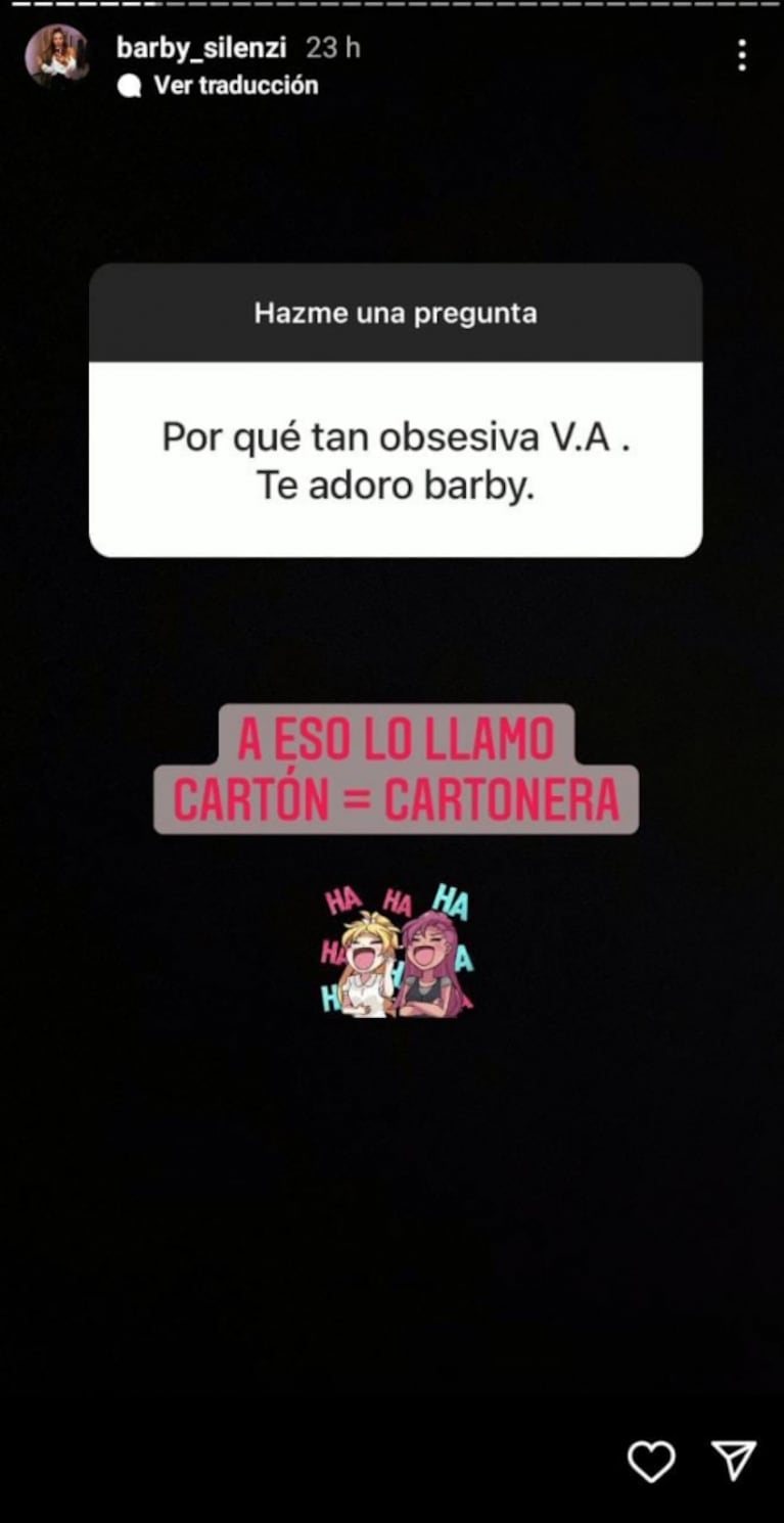 Picante posteo de Barby Silenzy sobre Valeria Aquino tras su escandaloso cruce: "A eso lo llamo cartonera"