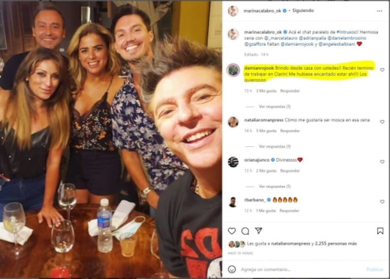 Picante posteo de Marina Calabró con los ex Intrusos tras las polémicas declaraciones de Jorge Rial: "El chat paralelo"