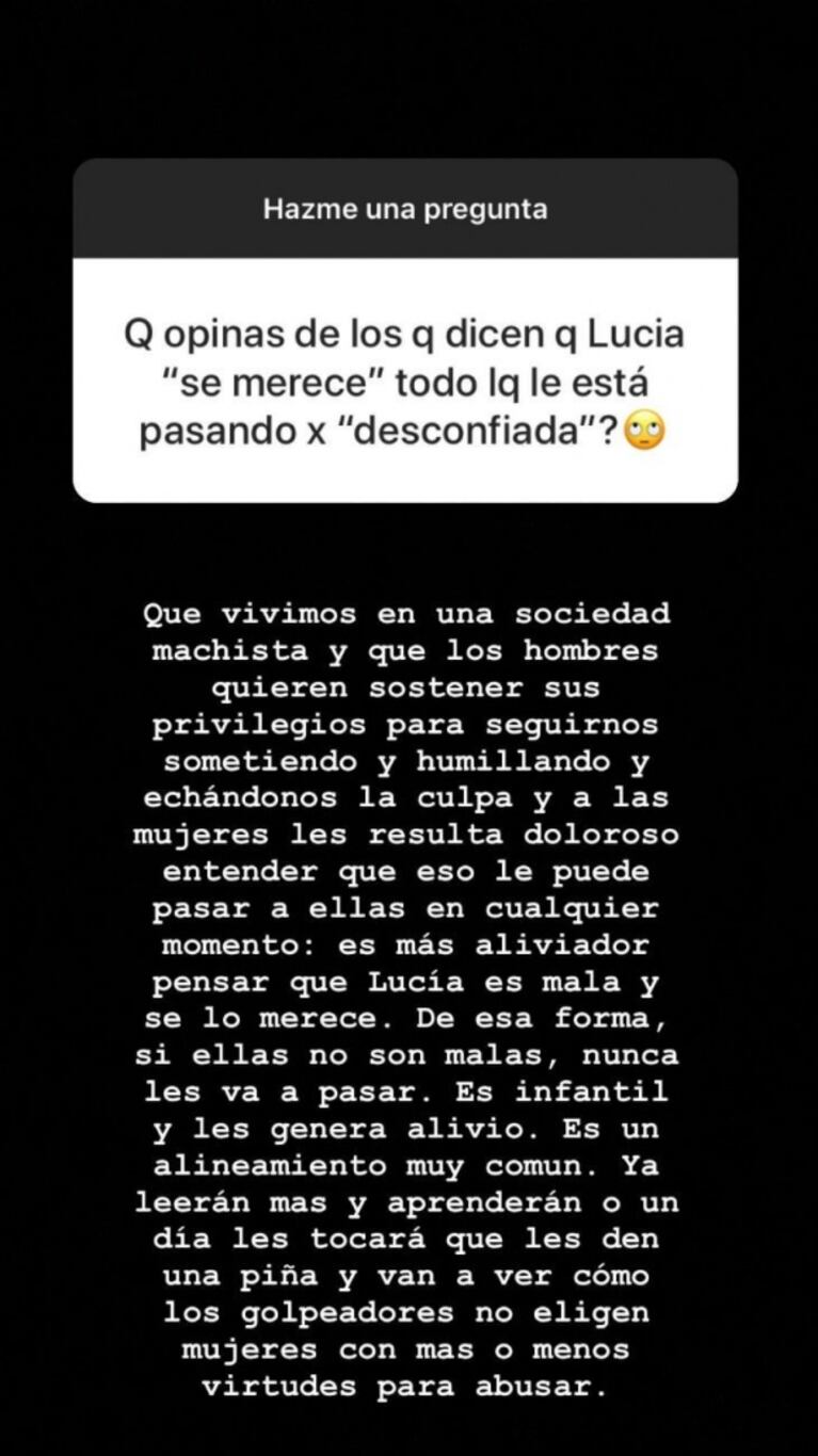 Picante respuesta de la guionista de ATAV cuando un usuario le pidió que Lucía no tenga sexo con Sagasti: "¿Querés que le cortemos el clítoris?"