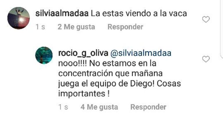 Picante respuesta de Rocío Oliva a una usuaria que le preguntó si la vio a Vero Ojeda en Intrusos: "¡No! Estamos en cosas importantes"