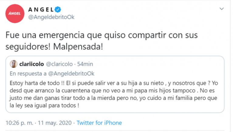Picante tweet de Ángel de Brito sobre el encuentro de Rial con su nieto en cuarentena: “¡Malpensados!"