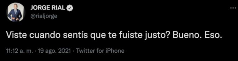 Picante tweet de Jorge Rial tras su desvinculación de América: "¿Viste cuando sentís que te fuiste justo?"