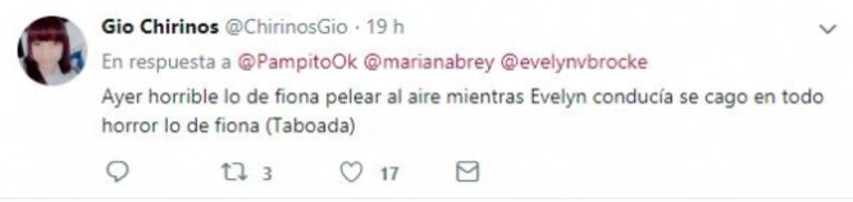 Picantísimos mensajes, retweets y "me gusta" de Evelyn von Brocke contra sus compañeras de LAM