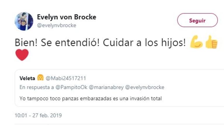 Picantísimos mensajes, retweets y "me gusta" de Evelyn von Brocke contra sus compañeras de LAM
