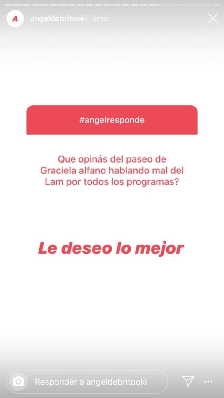 Pícara respuesta de Ángel de Brito cuando le preguntaron por las críticas de Graciela Alfano tras irse de LAM