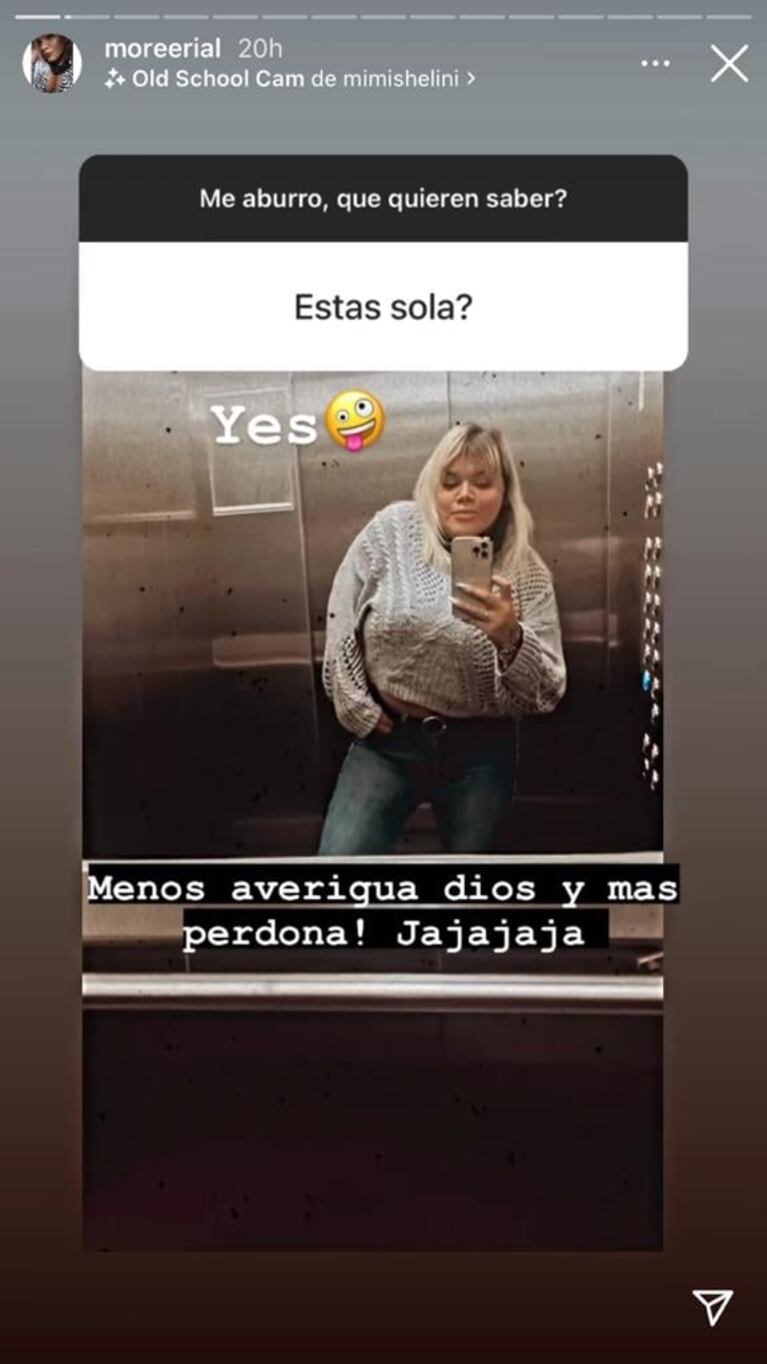 Pícara respuesta de More Rial cuando le preguntaron si está de novia: "Menos averigua Dios y perdona"
