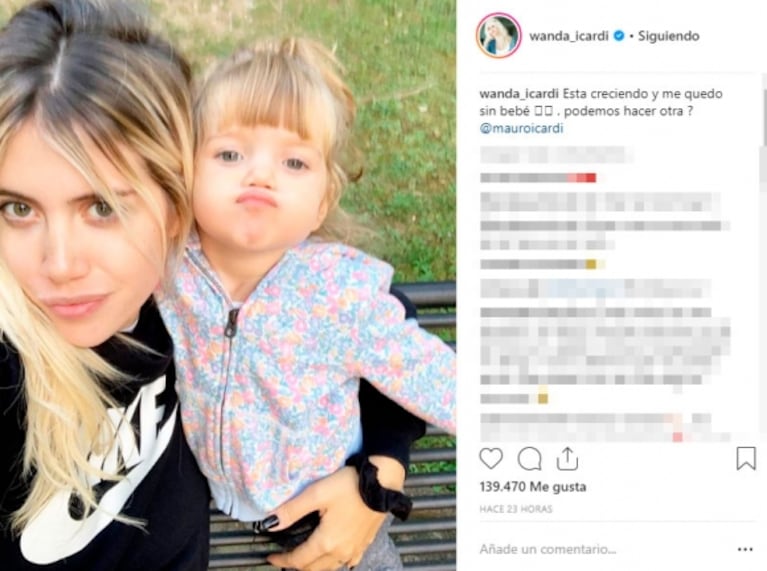 Pícaro comentario hot de Wanda Nara a Mauro Icardi: "Está creciendo y me quedo sin bebé, ¿podemos hacer otra?"